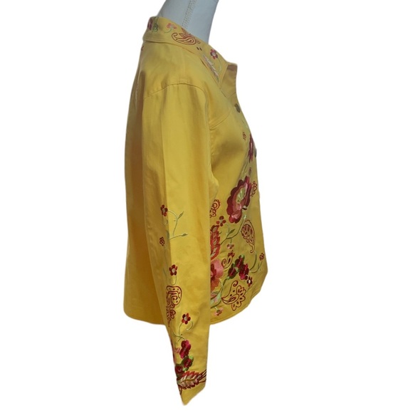 Coldwater Creek Yellow Embroidered Shacket - Picture 7 of 9